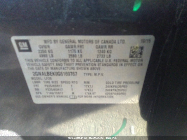 Chevrolet EQUINOX LS 2016 2GNALBEK0G6169767 Image 10