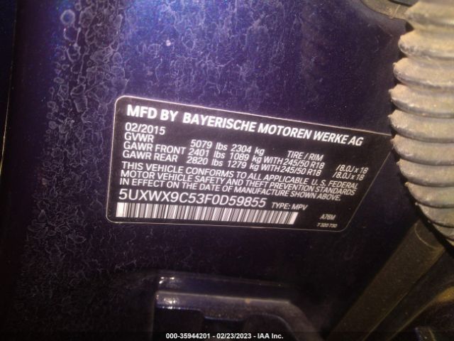 5UXWX9C53F0D59855 BMW X3 Xdrive28i