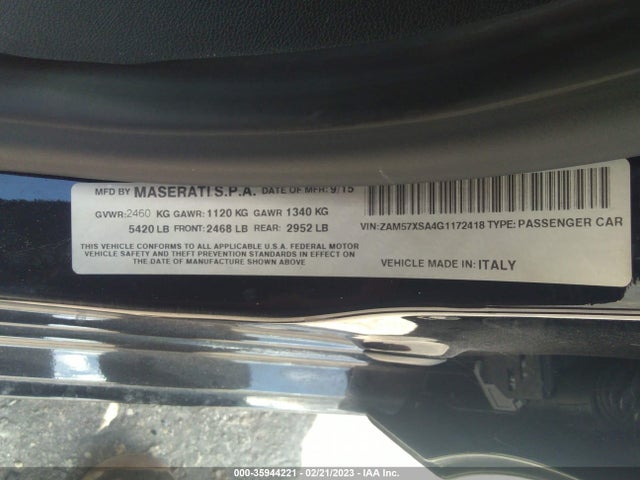 2016 Maserati Ghibli, VIN: ZAM57XSA4G1172418