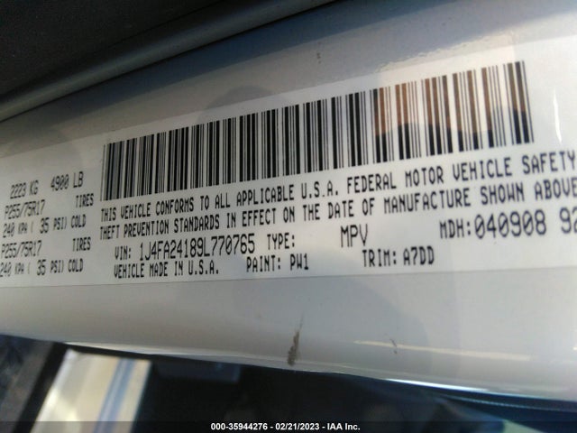 2009 JEEP WRANGLER X VIN: 1J4FA24189L770765