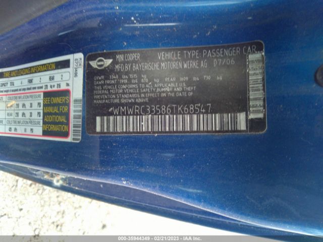 WMWRC33586TK68547 Mini COOPER HARDTOP