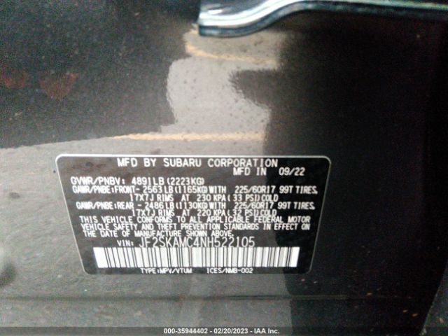 JF2SKAMC4NH522105 Subaru Forester Wilderness