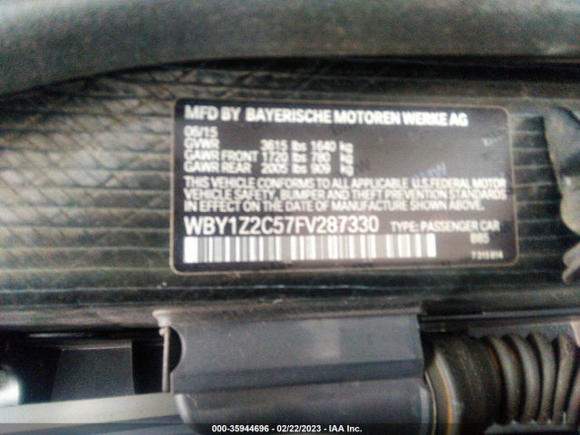 2015 BMW i3, VIN: WBY1Z2C57FV287330