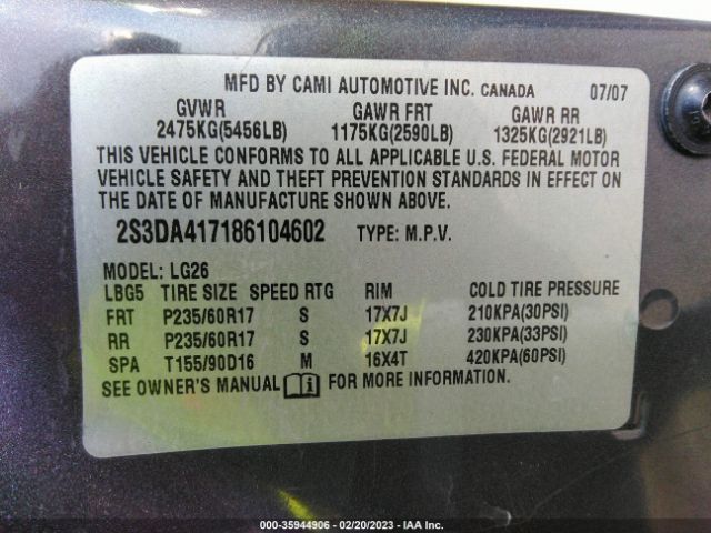 2S3DA417186104602 Suzuki XL7 LUXURY