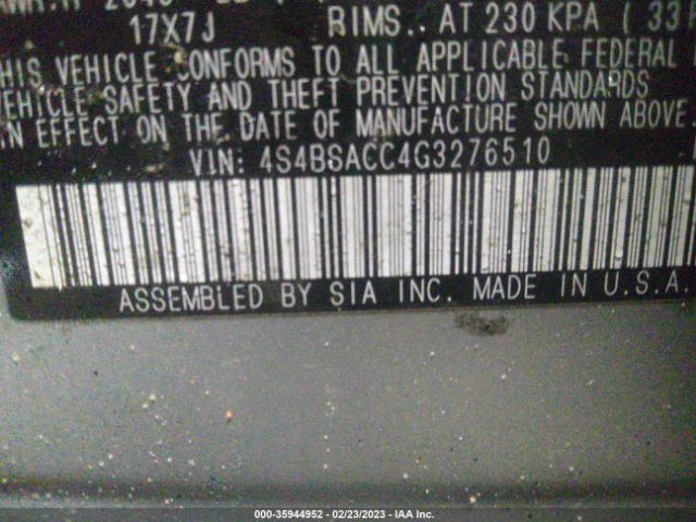 4S4BSACC4G3276510 Subaru Outback 2.5i Premium