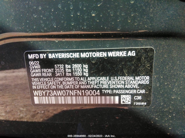 2022 BMW i4, VIN: WBY73AW07NFN19004