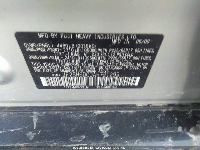 Subaru Forester 2010 JF2SH6DC0AH721299 Image 10