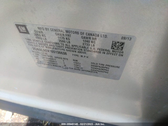 Chevrolet EQUINOX LS 2014 2GNALAEK1E6136638 Image 9
