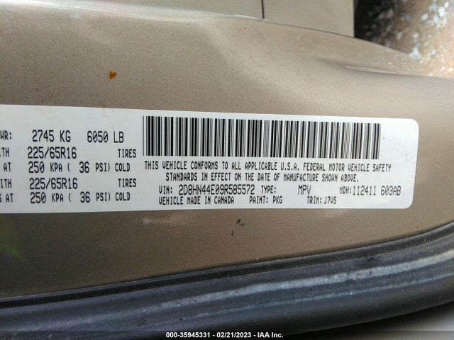 Dodge Grand Caravan Se 2009 2D8HN44E09R585572 Image 10