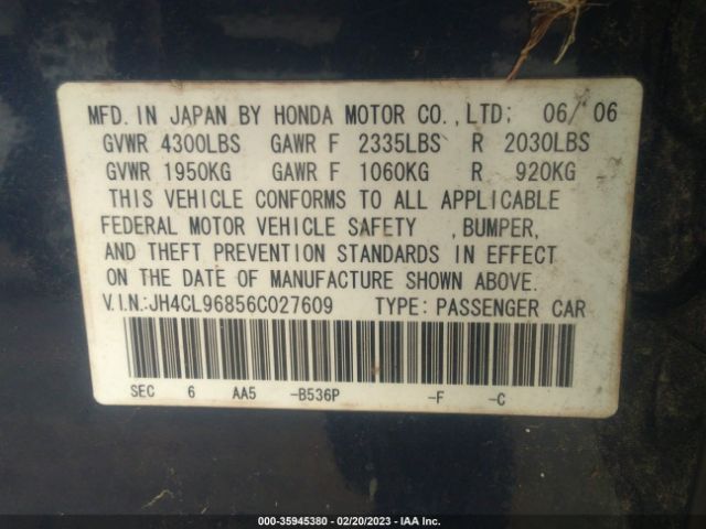 JH4CL96856C027609 Acura TSX