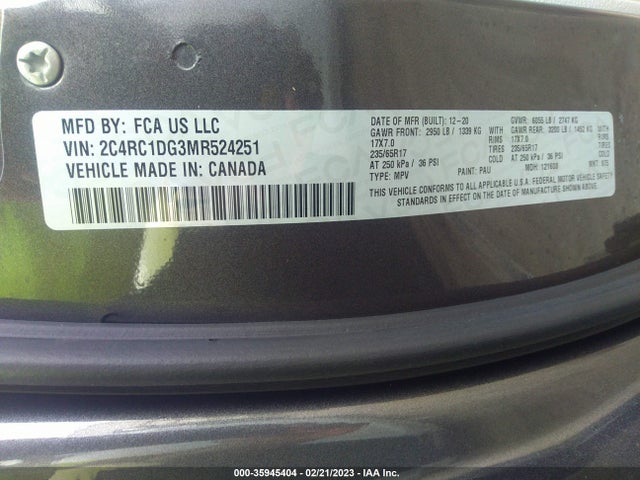 Chrysler Voyager Lxi 2021 2C4RC1DG3MR524251 Image 9