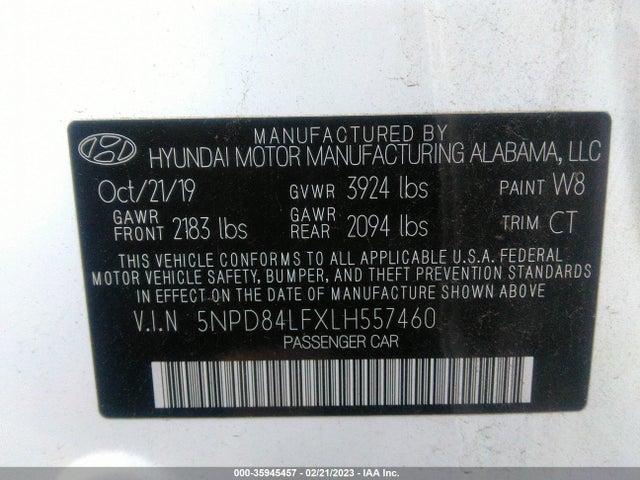 Hyundai ELANTRA SEL 2020 5NPD84LFXLH557460 Image 9