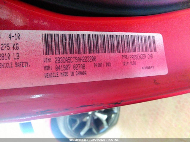 Dodge CHARGER R/T 2010 2B3CA5CT9AH223200 Image 9