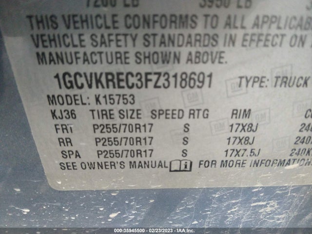 Chevrolet Silverado 1500 Lt 2015 1GCVKREC3FZ318691 Image 10