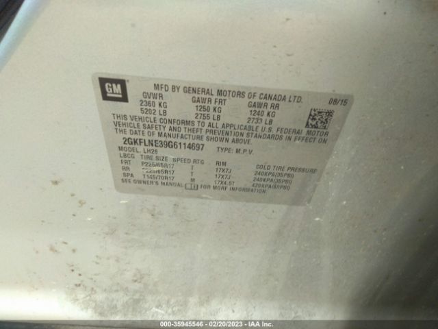 2GKFLNE39G6114697 GMC Terrain Sle