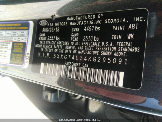 5XXGT4L34KG295091 KIA Optima S