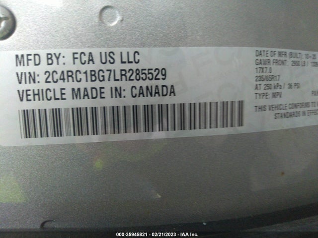 2020 Chrysler Pacifica, VIN: 2C4RC1BG7LR285529
