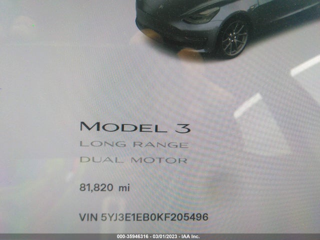 Tesla Model 3 Long Range/performance 2019 5YJ3E1EB0KF205496 Image 7