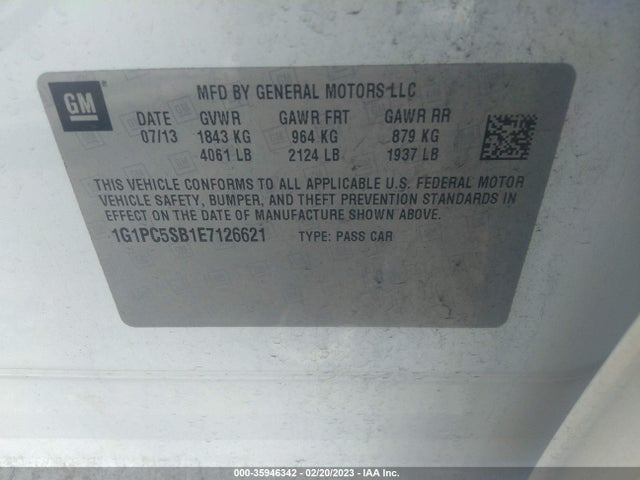 Chevrolet Cruze 1lt 2014 1G1PC5SB1E7126621 Image 10