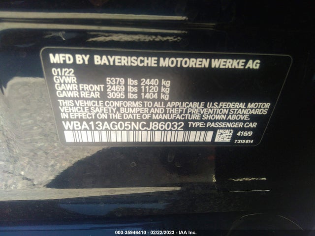 BMW 5 Series 530e 2022 аукцион фото