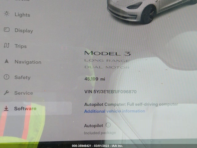 Tesla Model 3 Long Range 2018 5YJ3E1EB1JF096870 Image 7