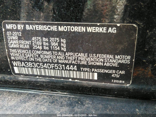 BMW 3 Series 328i Xdrive 2013 WBA3B3C54DF531444 Image 10