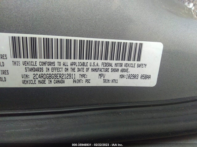 Dodge Grand Caravan Se 2014 2C4RDGBG9ER212911 Image 9