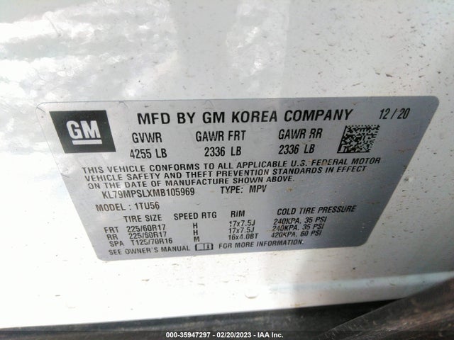 Chevrolet Trailblazer Lt 2021 KL79MPSLXMB105969 Image 9