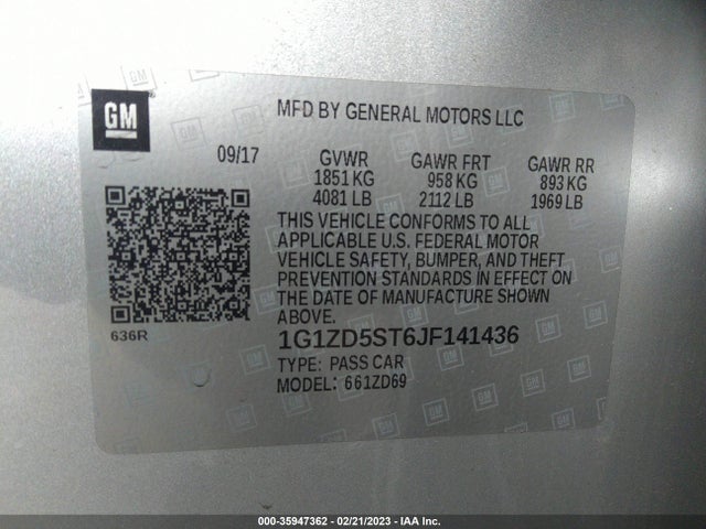 Chevrolet MALIBU LT 2018 1G1ZD5ST6JF141436 Image 10