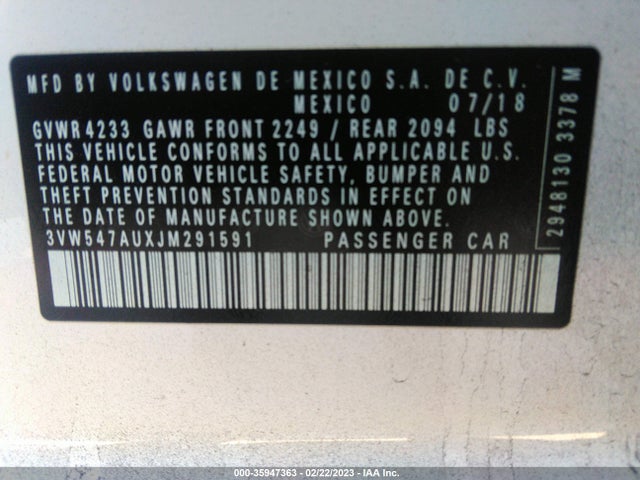 2018 Volkswagen Golf GTI, VIN: 3VW547AUXJM291591