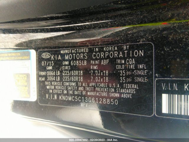 KNDMC5C13G6128850 KIA Sedona Sx