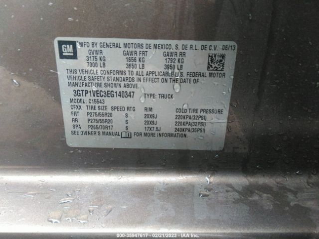 3GTP1VEC3EG140347 GMC Sierra 1500 Slt