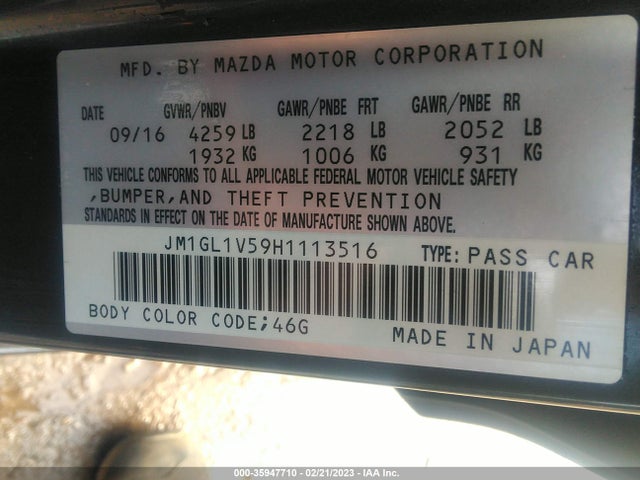 2017 Mazda 6, VIN: JM1GL1V59H1113516