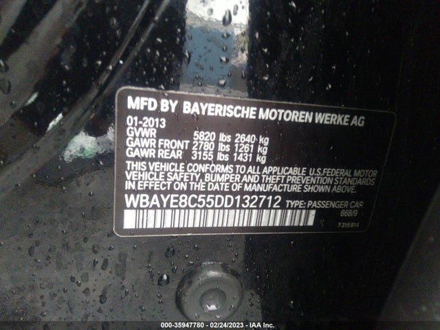 BMW 7 Series 750li 2013 WBAYE8C55DD132712 Image 10
