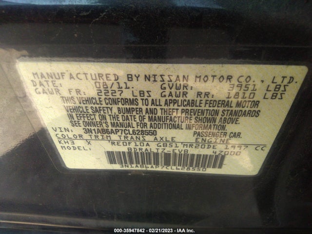 2012 NISSAN SENTRA 2.0 SR VIN: 3N1AB6AP7CL628550