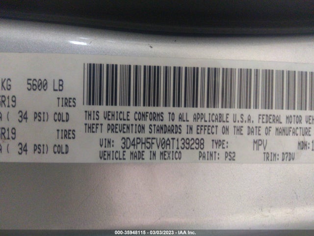 Dodge Journey Sxt 2010 3D4PH5FV0AT139298 Image 10