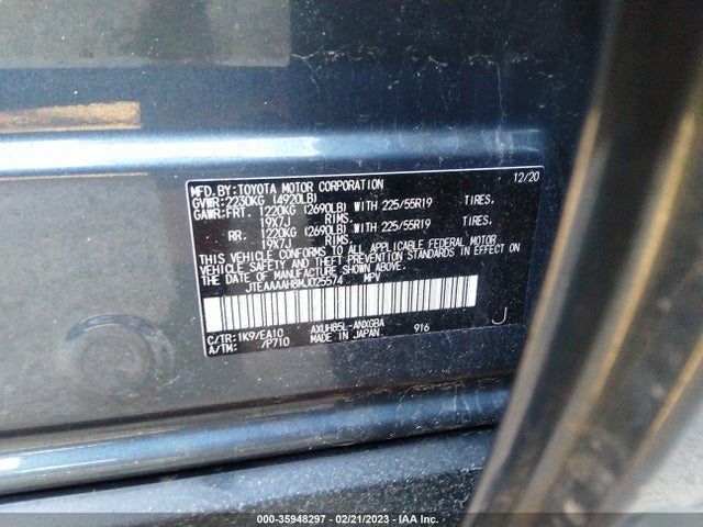 Aukcja sprzedaży 2021 Toyota Venza Le/xle/limited, vin: JTEAAAAH8MJ025574, numer aukcji: 35948297