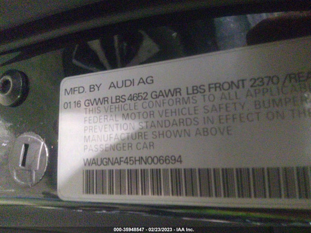 WAUGNAF45HN006694 Audi A4 PREMIUM