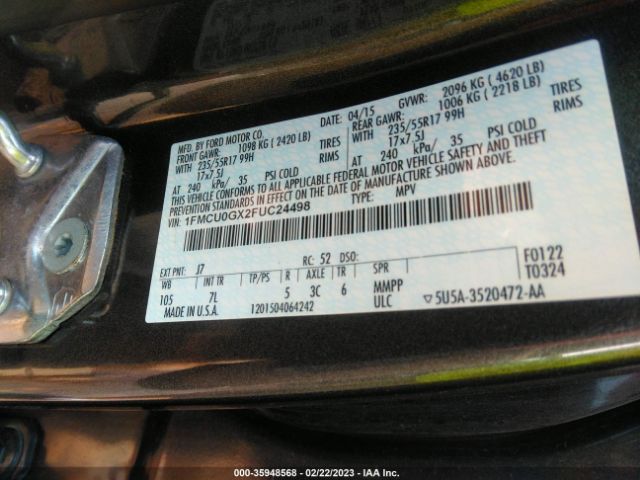 1FMCU0GX2FUC24498 Ford ESCAPE SE