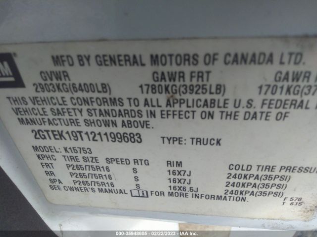 2GTEK19T121199683 GMC Sierra 1500 Sle