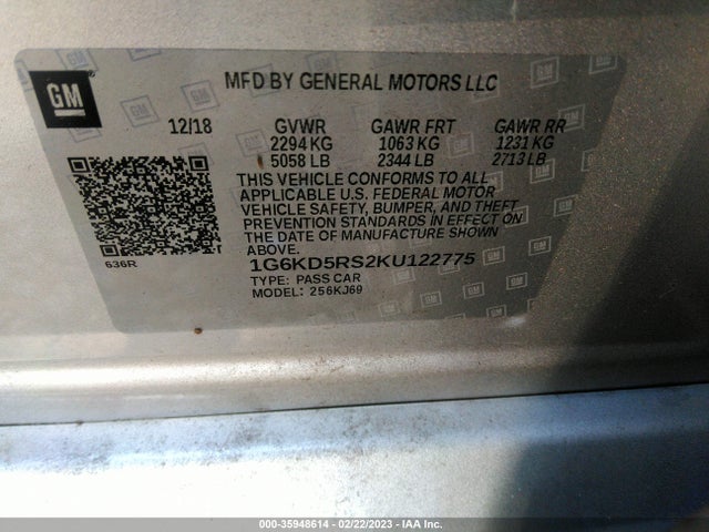 2019 Cadillac CT6, VIN: 1G6KD5RS2KU122775