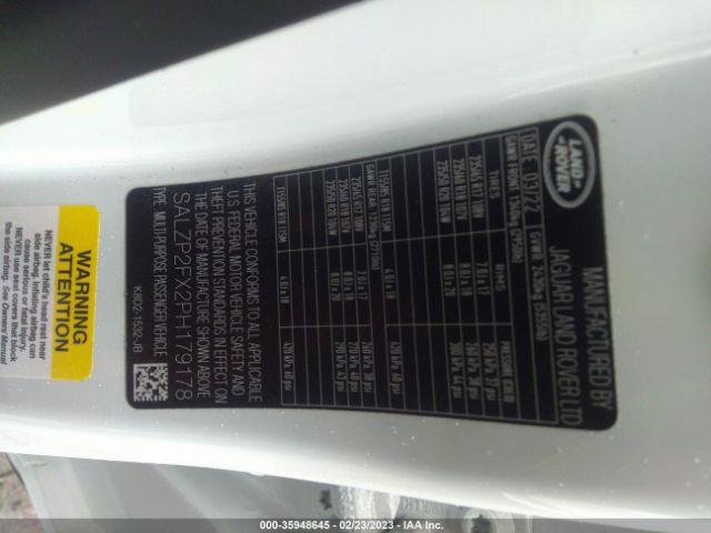 SALZP2FX2PH179178 Land Rover Range Rover Evoque Se