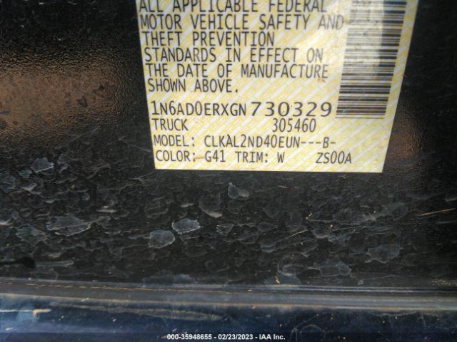 1N6AD0ERXGN730329 Nissan Frontier S/sv/desert Runner/sl