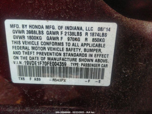 19VDE1F70FE004359 Acura Ilx Tech Pkg