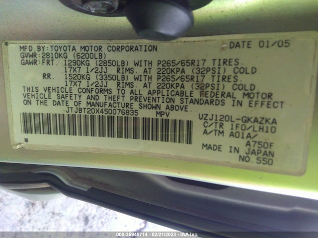 Lexus GX 470 2005 JTJBT20X450076835 Image 10