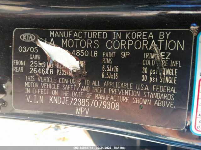 KNDJE723857079308 KIA Sportage Lx/ex