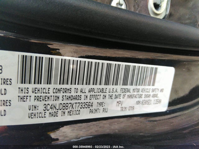 2019 Jeep Compass, VIN: 3C4NJDBB7KT733564