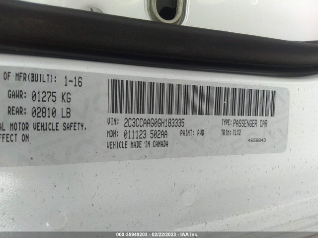 2C3CCAAG0GH183335 Chrysler 300 Limited