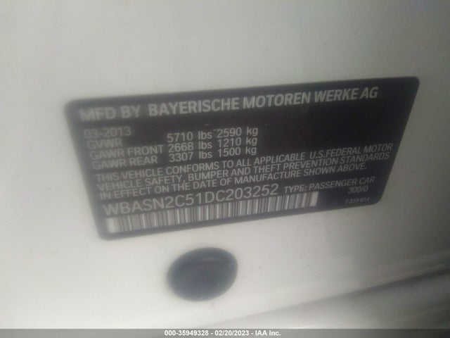 2013 BMW 5 SERIES GRAN TURISMO 535I VIN: WBASN2C51DC203252