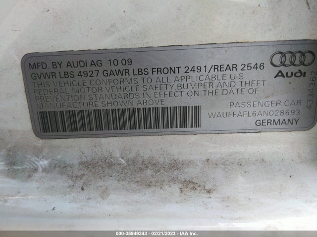 WAUFFAFL6AN028693 Audi A4 2.0t Premium  Plus